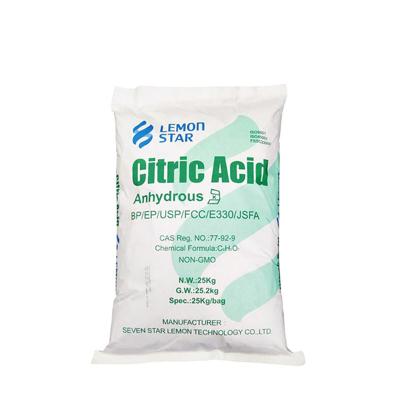 China Hot Selling Bulk Anhydrous Citric Acid Ttca Food Grade Bag 25Kg Citric Acid Food Grade Citric Acid for sale