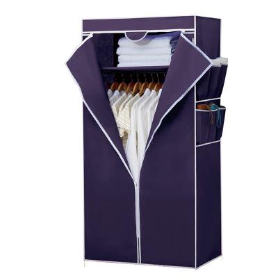 China Home Furniture Foldable Metal Clothes Assembled Wardrobe Iron Wardrobe Closet Foldable Bedroom Wardrobe for sale