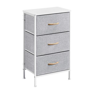 China CLASSIC Cheap Custom Made 3 Drawer Storage Cabinet-Plastic Handle Drawer Tower Fabric Chest for sale