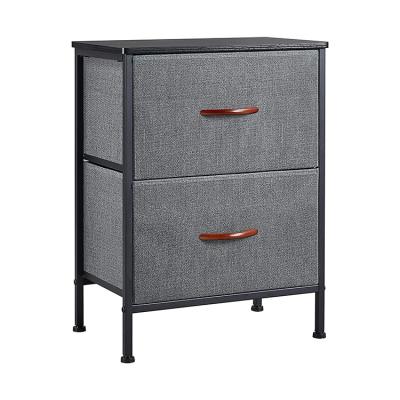 China CLASSIC Hot Sale Quality Fabric 2 Drawers Storage Tower Cabinet-Dresser Chest Cloth Storage Rack for sale