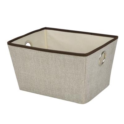 China Non Sustainable Universal Foldable Woven Fabric Storage Box Organizer With Metal Handle for sale