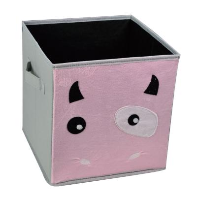 China Reatai Sustainable Folding Children's Toy Storage Box Custom Size Stackable Nonwoven Cube For Cloth for sale