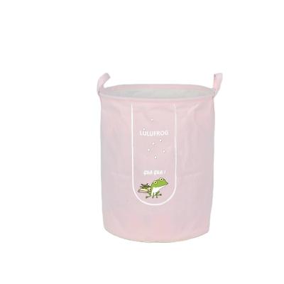 China Manufacturer Folding Round Fabric With Embroidery Hamper Laundry Hamper Chinese Soft Hamper for sale