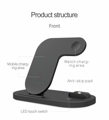 China Wiless Charger 2021 New Products Desk Lamp Phone Wireless Charger 3 in 1 Charging Station for sale