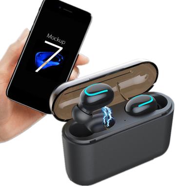 China Mini Invisible TWS Earbuds Built-in Classic Stereo Earphone Wireless Microphone Q32 Headset With 1500mAh Charger Deep Bass Box for sale