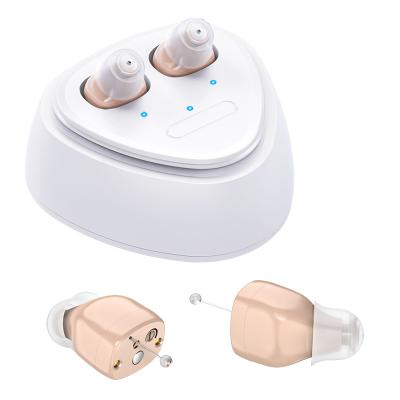 China Digital Processing K&Fcoptee Newest Mini Invisible Digital Rechargeable Hearing Aids With Charging Box for sale