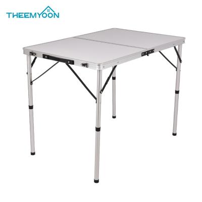 China 3ft 90cm Foldable Plegable Table Two Small Folding Table Contemporary Aluminum Foldable Table Outdoor Picnic for sale