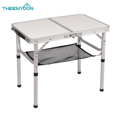 China Factory Direct Adjustable Legs Adjustable Legs MDF Folding Camp Portable Camping Aluminum Picnic Table With Net Outside for sale