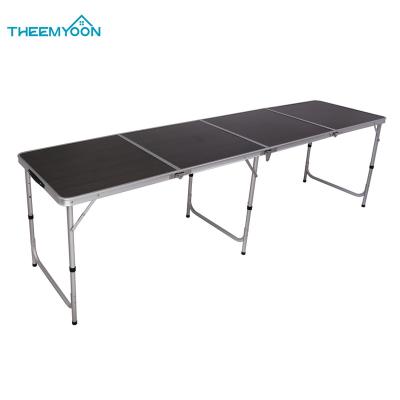 China 8ft Modern Custom Floding Beer Pong Table 2.4m Portable Aluminum Outdoor Camping Picnic Folding Beerpong Table for sale