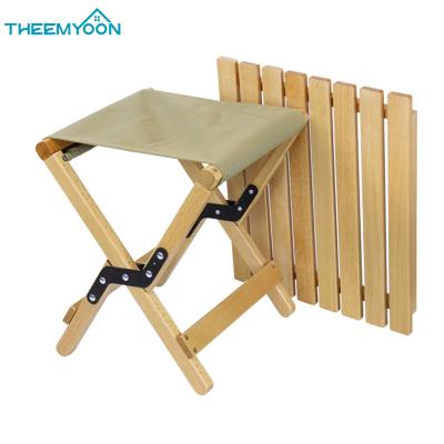 China Lightweight Universal Folding Stool Table Solid Wood Outdoor Chair Set Small Beech Wood Mini Camping Table for sale