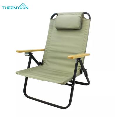 China Easy-carry outdoor portable camping beach fishing metal foldable chair with armrest headrest camping for sale