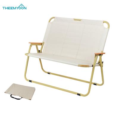 China High End Oversized Durable Iron Pipe Material Camping Chair Outdoor Double Folding Chairs For Beach BBQ Picnic for sale