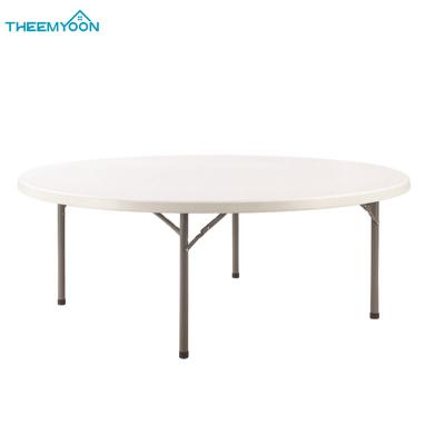 China Large 1.8m easy carry circular plastic folding round banquet table for wedding restaurant hotel for sale