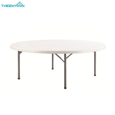 China Outdoor Folding Table Plastic Round Steel Tube HDPE Durable Material 200cm Large For Wedding Hotel for sale