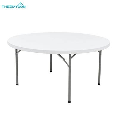 China 6-8 Seat Restaurant Durable Material Strong Outdoor Hotel Furniture Plastic Round Dining Table For Banquet Wedding Event for sale