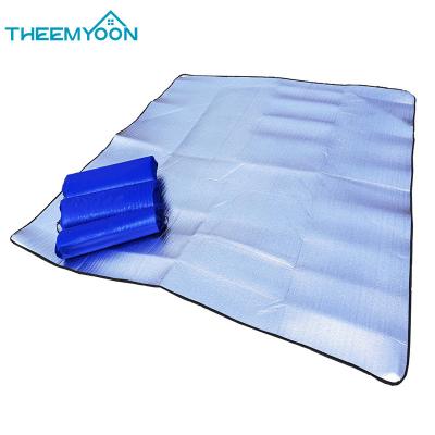 China Waterproof Light Goods Tent Sleeping Mat Picnic Outdoor Moisture Proof Double Sided Aluminum Coating Blanket For Travel Beach Camping for sale