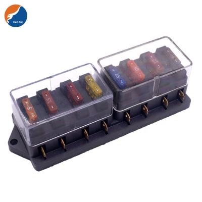 China Auromotive 4 6 8 10 Standard 12 Way Circuit Blade Fuse Box Fuse Block Holder For Car Truck Bus for sale