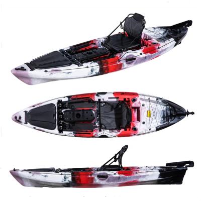 China New Design 10ft PE LSF Pro Angler Sit On Fishing Single Kayak With Fish Finder Cover for sale