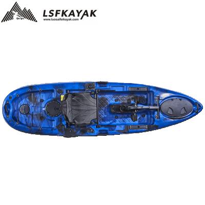 China Water Sports Rotomolded Pedal Kayak China LSF Single Pedal Drive Fishing Kayak 10FT for sale