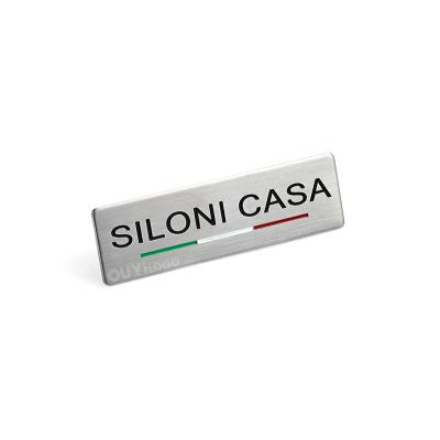 China Europe Custom Chemically Stainless Steel Plate Etched Nameplates Plate Metal Logo Aluminum Name Plate With Adhesive Or Holes for sale