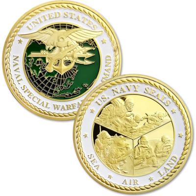 China Custom Europe USA Military Souvenir Brass Copper Gold Plated Collectable Commemorative Metal Challenge Coin for sale