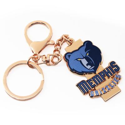 China Team Logo Custom Bulls Warriors Metal Key Chain Males Lakers Customize Metal Nba Keychains for sale