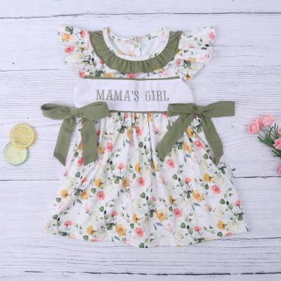 China New Design Breathable Summer Baby Dress Clothes Cute MOM GIRL Floral Bow Skirts For Kids for sale