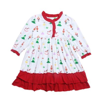 China Boutique Breathable Christmas Pajamas Dress Kids Girls Latest Clothing Girls Dress Custom Wholesale Kids Dress for sale