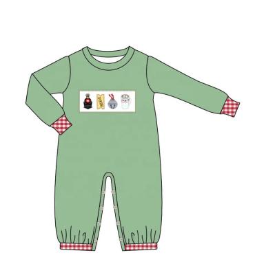 China Breathable Clothing For Baby Boys Long Style Romper With Embroidery Items Cotton Newborn Babies Outfits for sale