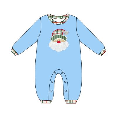 China Spandex/Cotton Long Sleeve Baby Boys Romper Clothes Newborn Simple Rompers Santa Christmas for sale