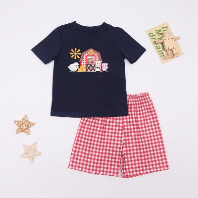 China High Quality New Farmhouse Design 100% Cotton Baby Outfits Breathable Two Piece Short Set For Summer for sale