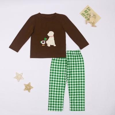 China Breathable Boy Clothes Set Clothing Set For Boys Children Clothes Baby Boy Set Dog And Duck Print for sale