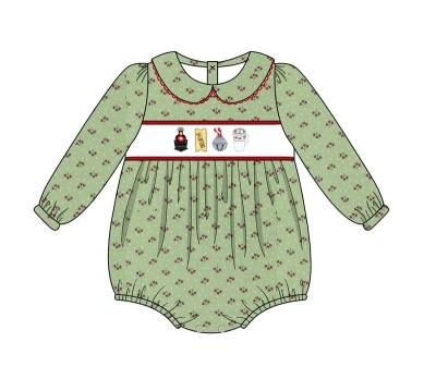 China Breathable Clothing For Babies Custom Embroidery Items Cotton Fabric Long Sleeve Romper for sale