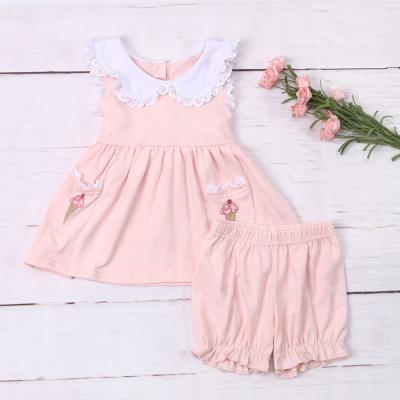 China Factory Equipment Breathable Wholesale Hot Sale Summer Two Pieces Sleeveless Clothing Set Girls Main Pieces for sale