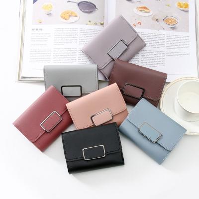 China Anti-Theft 2021 Hot Sale Pu Leather Purses Charming Wallet Pu Lattice Woman Bags Square Mini Wallet For Women for sale