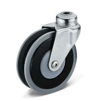 China 5 Inch Rigid Bolt Hole Caster For Lift Trolley High Load Capacity for sale