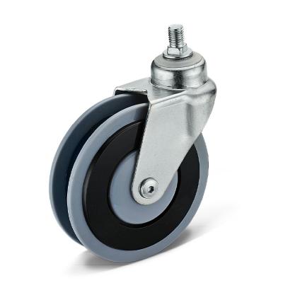 China Other Swivel Threaded Stem Caster Lift Cart Casters Wheel 5 Inch PU Caster With PP Core en venta