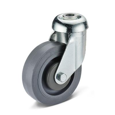 China TPR Rigid Caster With PP Core Casters For Supermarket Shopping Cart Handle Trolley Swivel Bolt Hole Caster 4 Inch Wheel Te koop