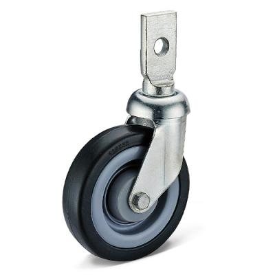 Chine Other 5 Inch Black 4 Inch Shopping Cart Caster Swivel Grip Square Rubber Solid Caster With Plastic Core à vendre