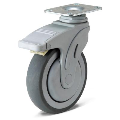 Китай Rigid Swivel Flat Plate Medical Caster With Brake 3 Inch 4 Inch Medical Casters And Silent Wheel Caster продается