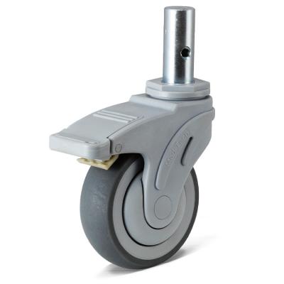 中国 Other Swivel Around Solid Grip Medical Medical Caster With Brake Caster 3 Inch 4 Inch 5 Inch TPR Caster Wheel With PP Core 販売のため