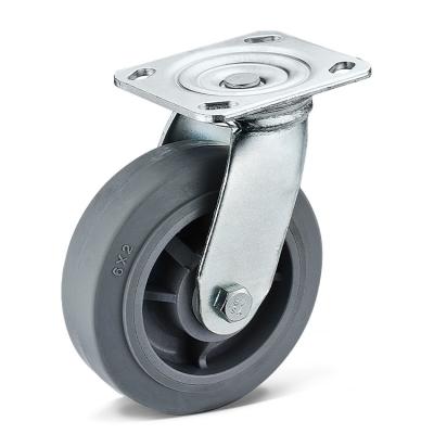 Chine SWIVEL 4/5/6/7/8 Inch Wheel Swivel Top Plate TPR Heavy Duty Industrial Caster PP Core For Warehouse Industry 4