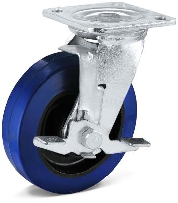 China Elastic Rubber PIVOT eb Wbd 100/125/150/200mm Diameter With PP Core Large Heavy Duty Industrial Swivel Casters With Load Capacity 180-280kg en venta