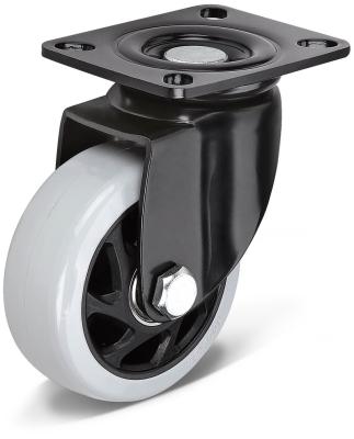 Cina White PIVOT PP Flat Bottom Casters 3/4/5 Inch Plate Top Swivel Medium Duty Industrial Caster PP Core Wheel Caster 3