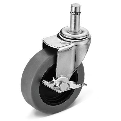 中国 Other Swivel Bolt With Circlip Caster With Total Brake For Equipment Trolley TPR Cleaning Caster With PP Core 2 Inch 3 Inch 販売のため