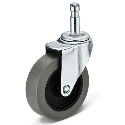 China PIVOT Round Solid Swivel Socket Caster For Trolley Cleaning Wheel Axle for sale