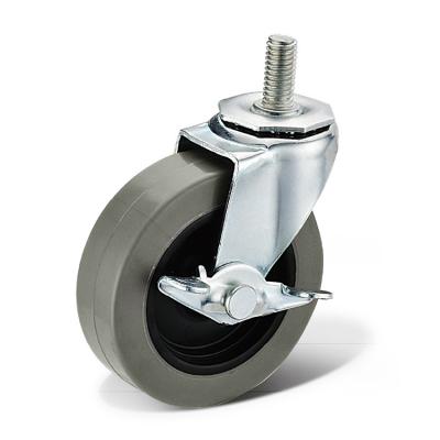 Chine Medium Rigid Duty Swivel Threaded Stem Caster With Side Brake Wheels Wholesale 2 Inch 3 Inch à vendre