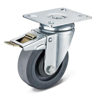 China China factory rigid flat plate swivel caster with total brake casters and fixed wheel ball bearing polypropylene core caster for sale