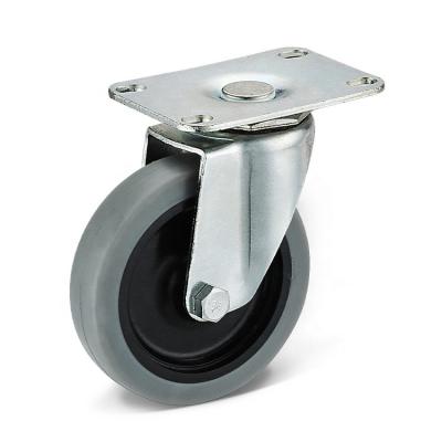 China PIVOT 75*98mm 3/4/5 inch Hardness TPR Solid Swivel Wheel Casters For Cleaning Carts à venda