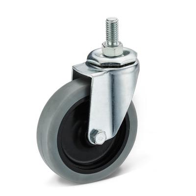 Chine Small PIVOT 75mm Stem Rubber Wheeled Threaded TPR Casters With Strong Load Bearing Capacity à vendre